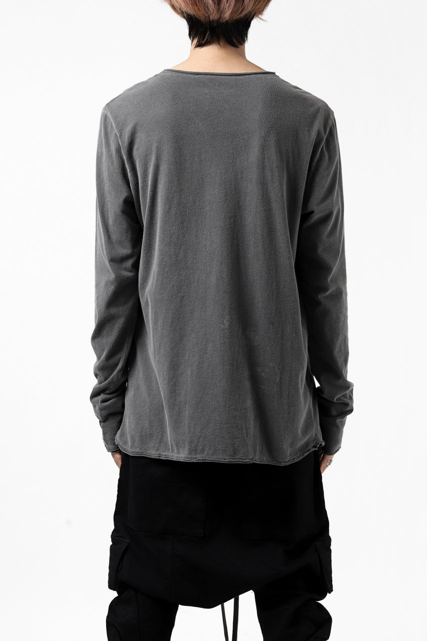 Load image into Gallery viewer, daub CHEST POCKET LONG SLEEVE CUT SEWN / COLD DYED JERSEY (GREY)