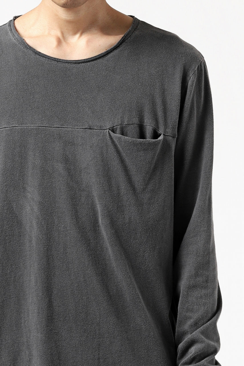 Load image into Gallery viewer, daub CHEST POCKET LONG SLEEVE CUT SEWN / COLD DYED JERSEY (GREY)
