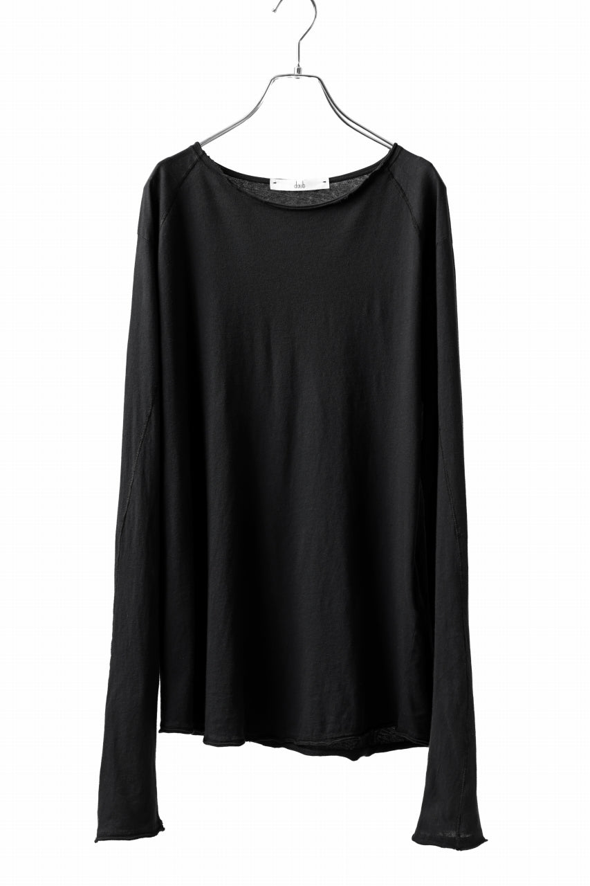 Load image into Gallery viewer, daub RAGLAN STITCH L/S CUTSEWN / DYED COTTON JERSEY (BLACK)