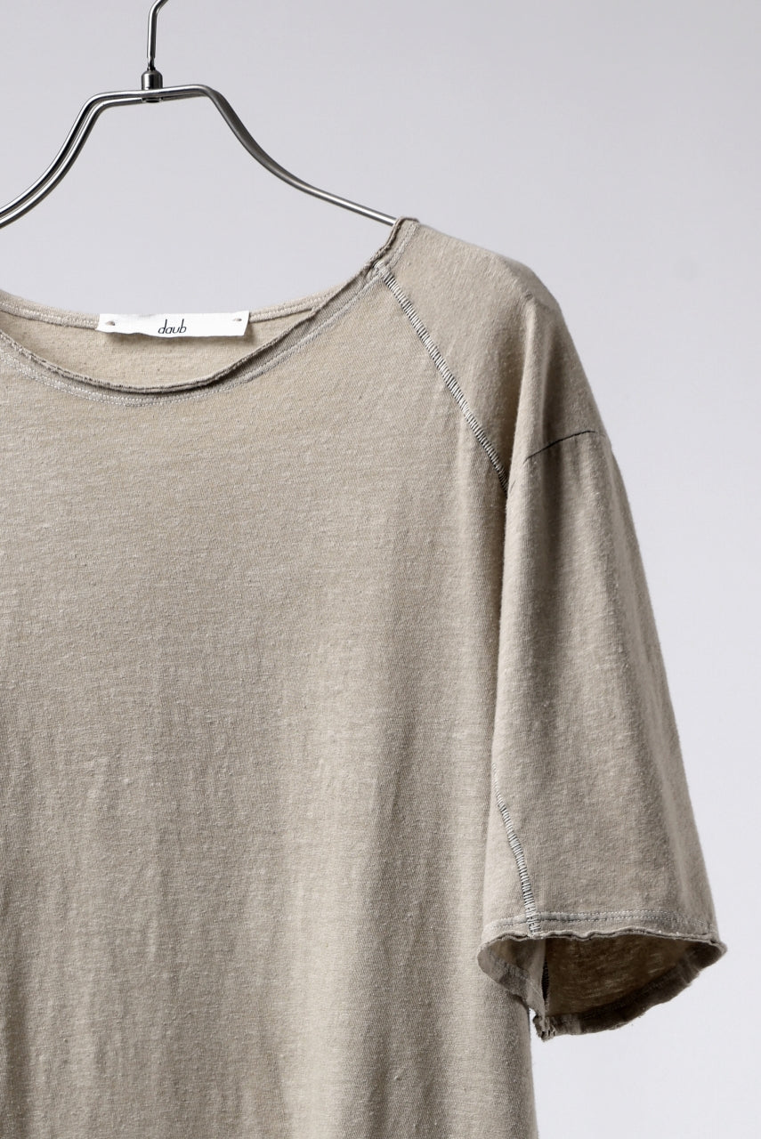 Load image into Gallery viewer, daub DYEING T-SHIRT SCAR STITCHED / CL-JERSEY (SAND)