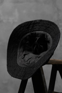 画像をギャラリービューアに読み込む, masnada SALVAGE BUCKET HAT /NEEDLED COTTON LINEN (BLACK)