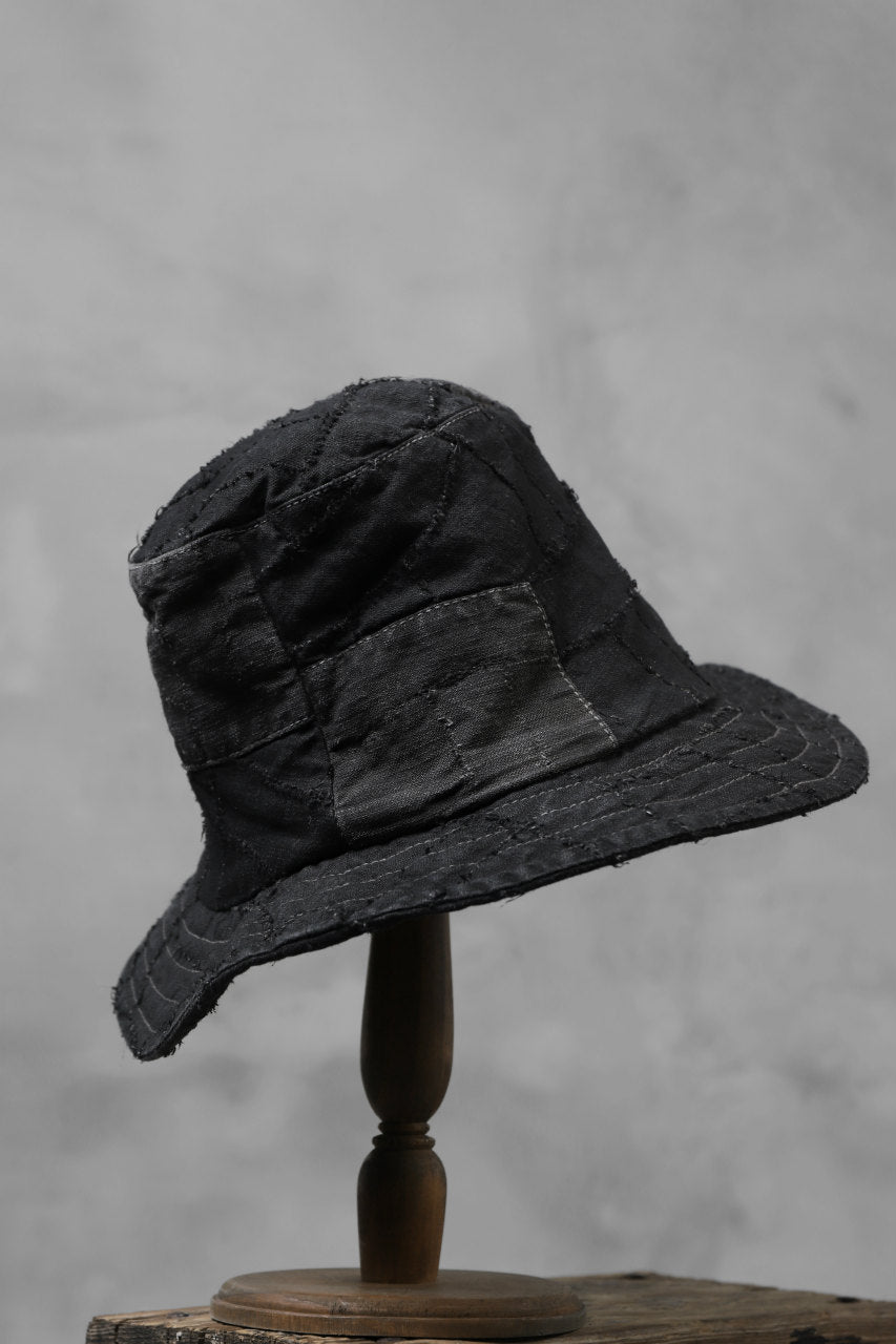 画像をギャラリービューアに読み込む, masnada SALVAGE BUCKET HAT /NEEDLED COTTON LINEN (BLACK)