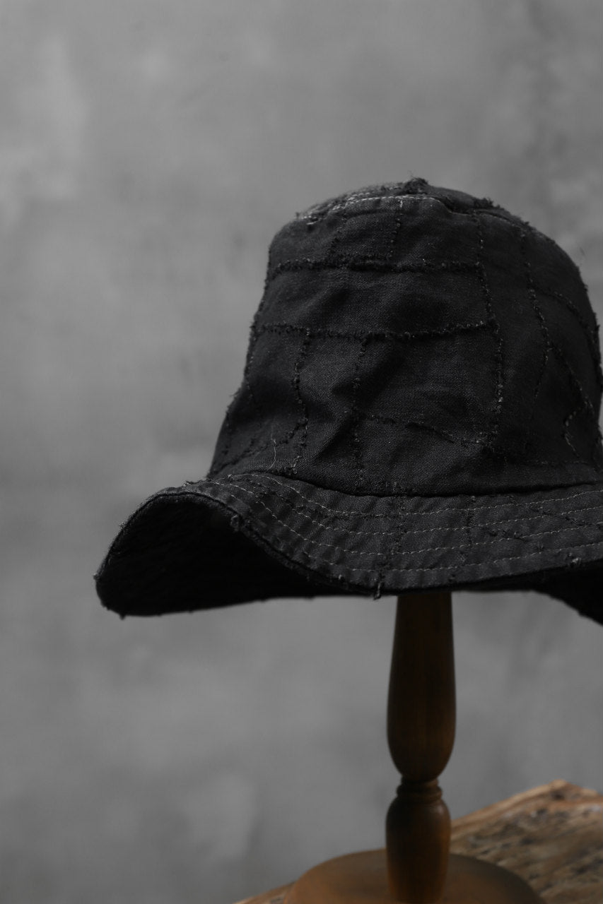 画像をギャラリービューアに読み込む, masnada SALVAGE BUCKET HAT /NEEDLED COTTON LINEN (BLACK)