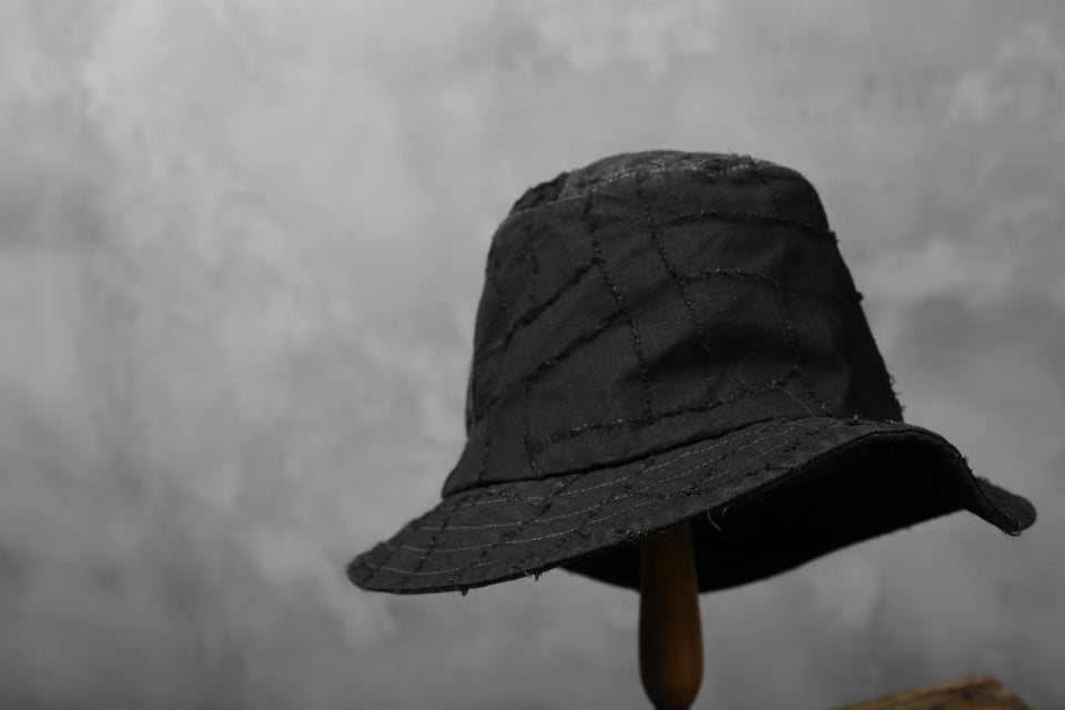 画像をギャラリービューアに読み込む, masnada SALVAGE BUCKET HAT /NEEDLED COTTON LINEN (BLACK)