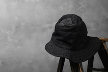 画像をギャラリービューアに読み込む, masnada SALVAGE BUCKET HAT /NEEDLED COTTON LINEN (BLACK)