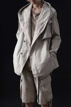 画像をギャラリービューアに読み込む, masnada CROPPED LOOSE POCKET PARKA JACKET / STRETCH COTTON RIPSTOP (FLINT)