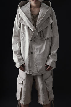 画像をギャラリービューアに読み込む, masnada CROPPED LOOSE POCKET PARKA JACKET / STRETCH COTTON RIPSTOP (FLINT)