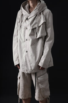 画像をギャラリービューアに読み込む, masnada CROPPED LOOSE POCKET PARKA JACKET / STRETCH COTTON RIPSTOP (FLINT)