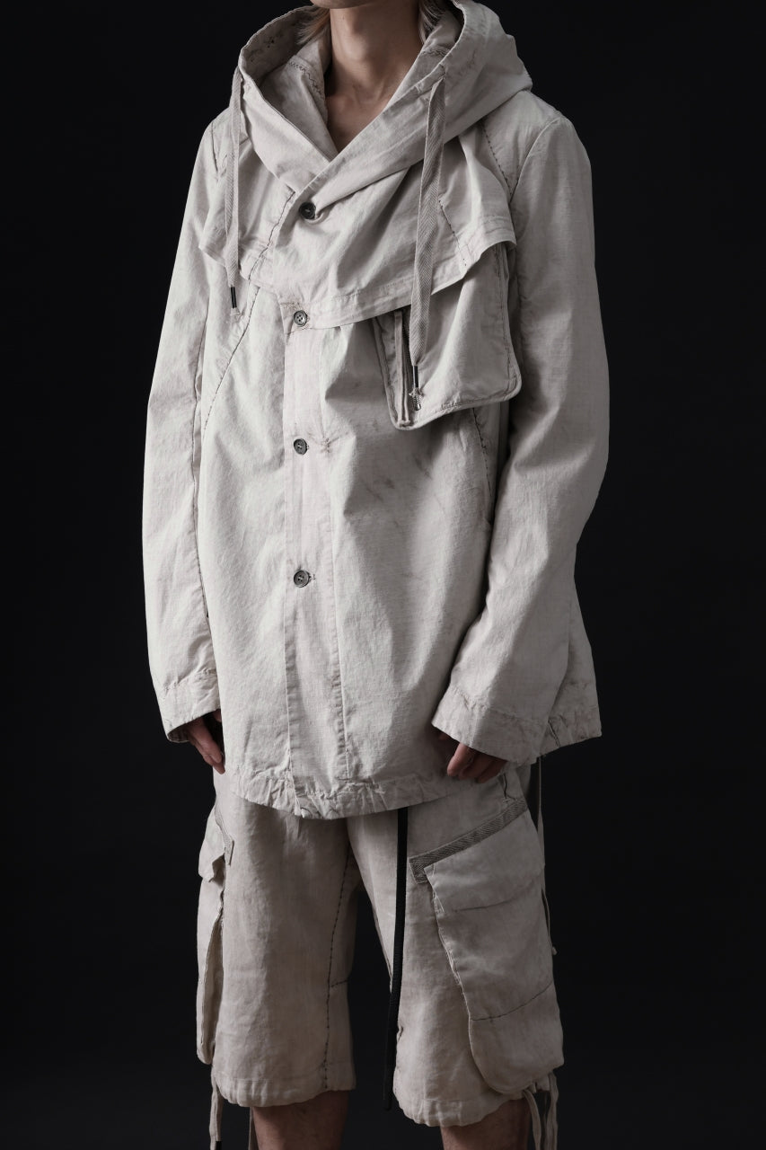 画像をギャラリービューアに読み込む, masnada CROPPED LOOSE POCKET PARKA JACKET / STRETCH COTTON RIPSTOP (FLINT)