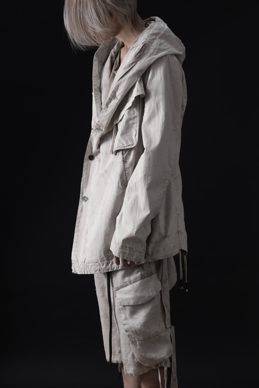 画像をギャラリービューアに読み込む, masnada CROPPED LOOSE POCKET PARKA JACKET / STRETCH COTTON RIPSTOP (FLINT)