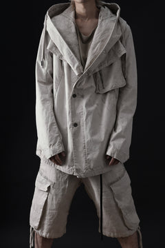 画像をギャラリービューアに読み込む, masnada CROPPED LOOSE POCKET PARKA JACKET / STRETCH COTTON RIPSTOP (FLINT)