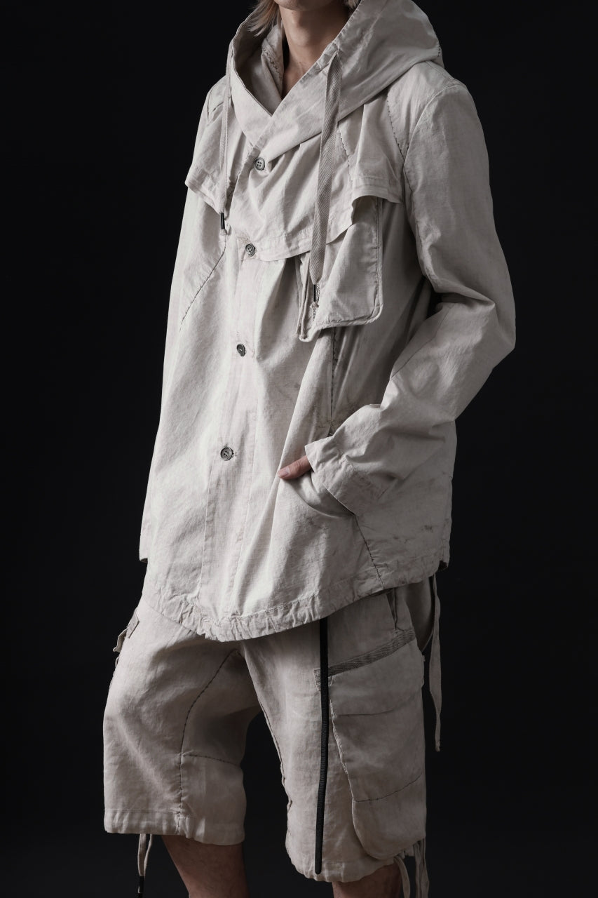 画像をギャラリービューアに読み込む, masnada CROPPED LOOSE POCKET PARKA JACKET / STRETCH COTTON RIPSTOP (FLINT)