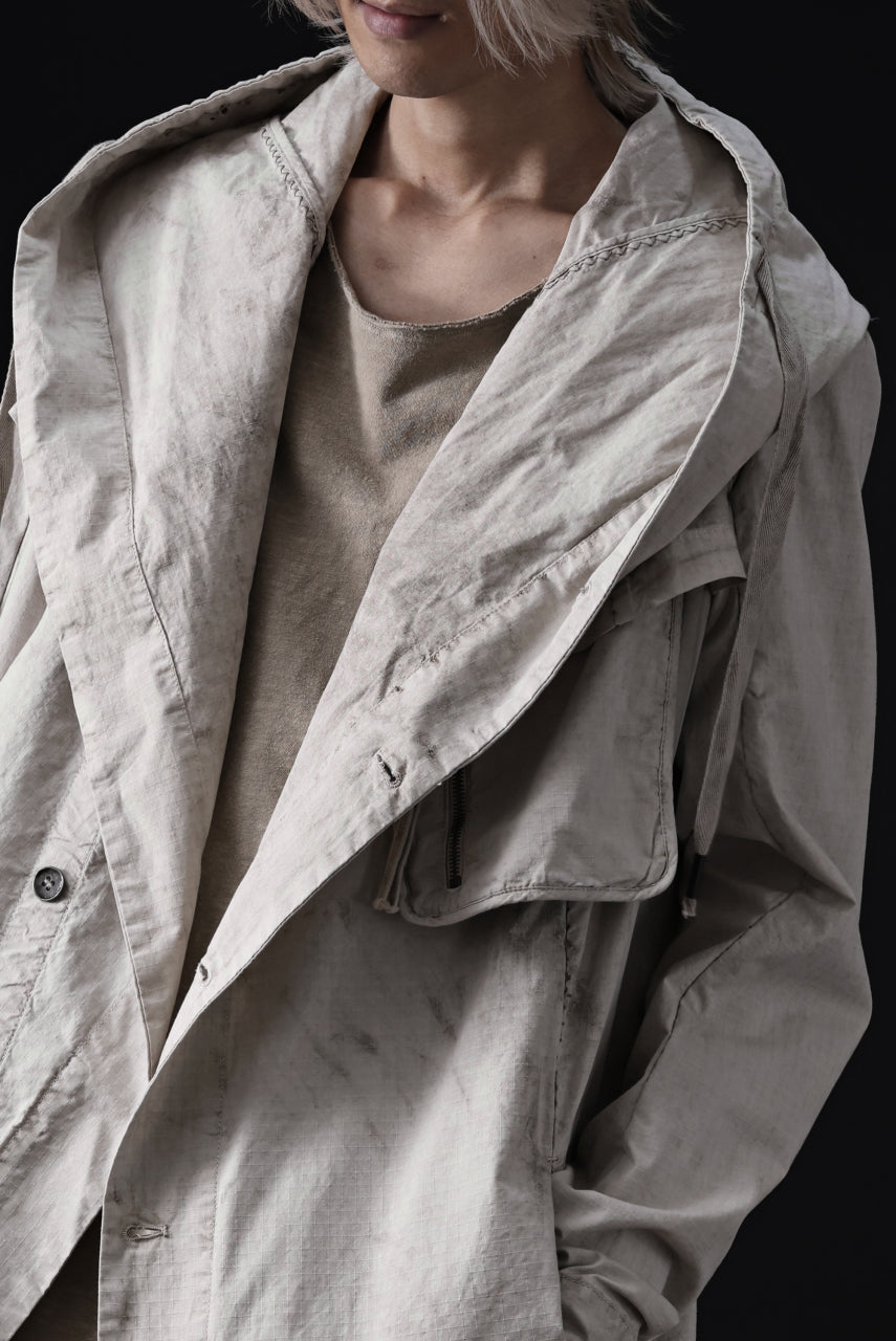 画像をギャラリービューアに読み込む, masnada CROPPED LOOSE POCKET PARKA JACKET / STRETCH COTTON RIPSTOP (FLINT)