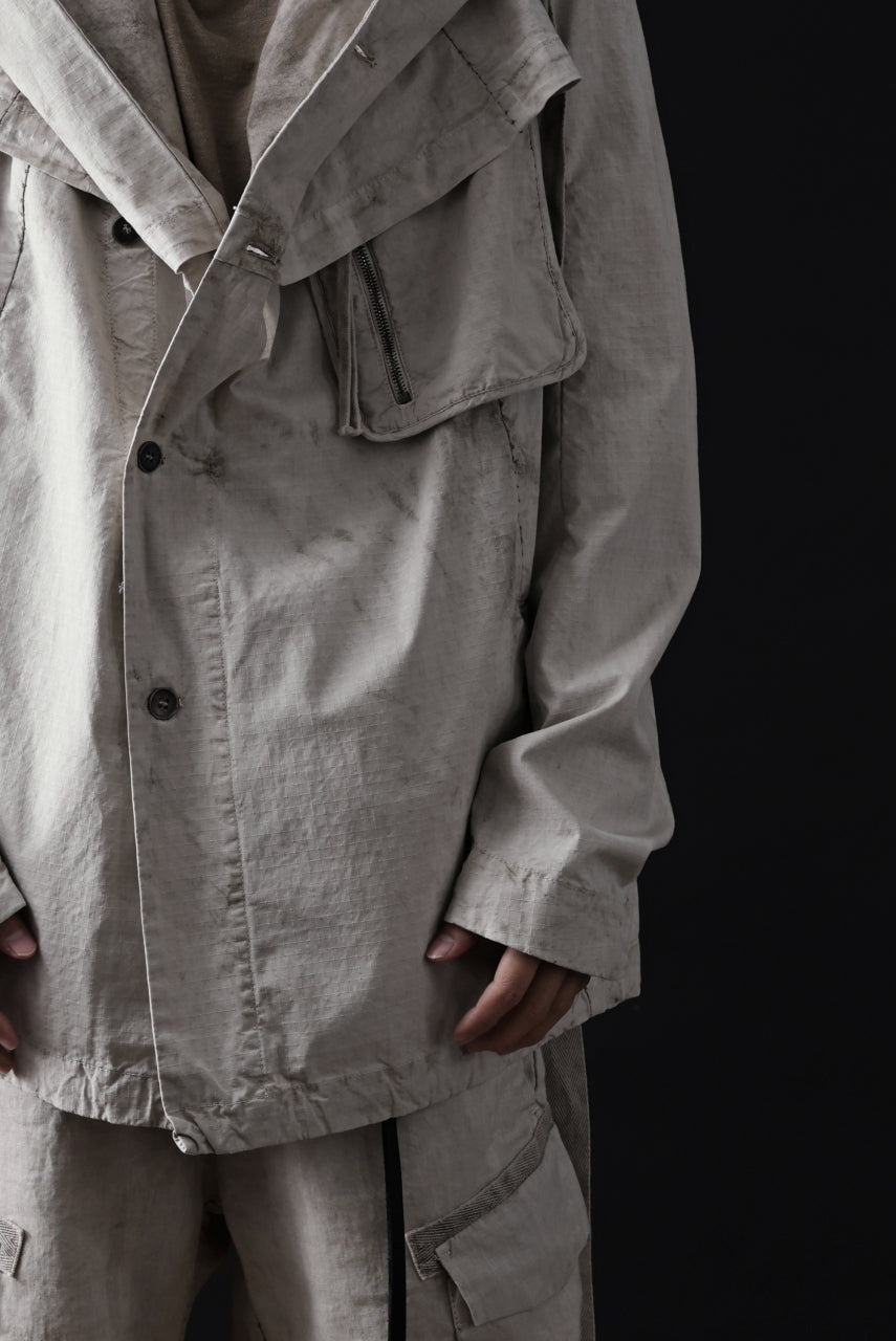 画像をギャラリービューアに読み込む, masnada CROPPED LOOSE POCKET PARKA JACKET / STRETCH COTTON RIPSTOP (FLINT)