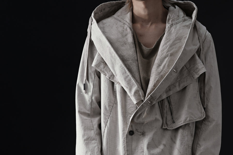 画像をギャラリービューアに読み込む, masnada CROPPED LOOSE POCKET PARKA JACKET / STRETCH COTTON RIPSTOP (FLINT)