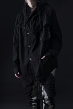 画像をギャラリービューアに読み込む, masnada CROPPED LOOSE POCKET PARKA JACKET / STRETCH COTTON RIPSTOP (SOLID BLACK)
