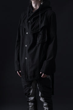 画像をギャラリービューアに読み込む, masnada CROPPED LOOSE POCKET PARKA JACKET / STRETCH COTTON RIPSTOP (SOLID BLACK)