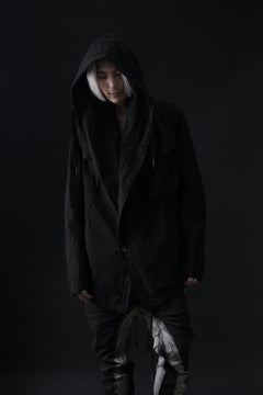 画像をギャラリービューアに読み込む, masnada CROPPED LOOSE POCKET PARKA JACKET / STRETCH COTTON RIPSTOP (SOLID BLACK)