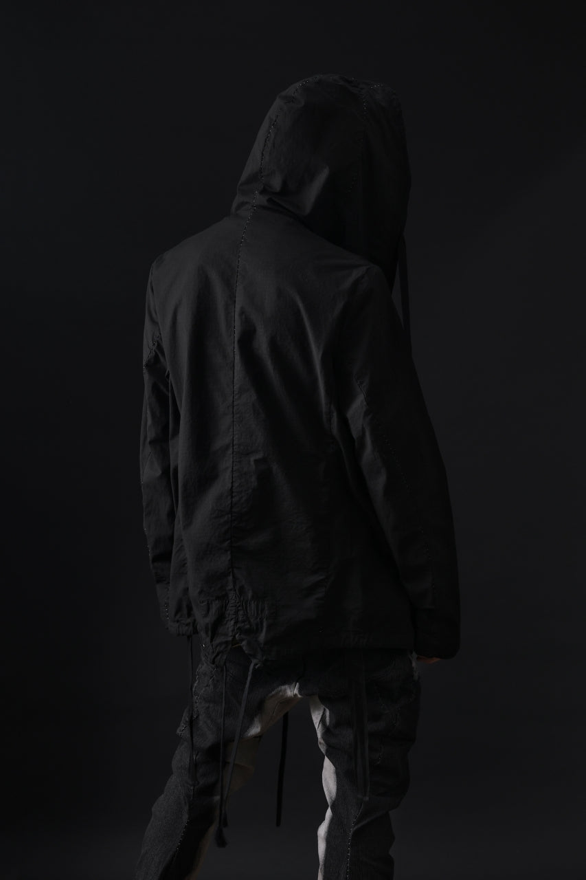 画像をギャラリービューアに読み込む, masnada CROPPED LOOSE POCKET PARKA JACKET / STRETCH COTTON RIPSTOP (SOLID BLACK)