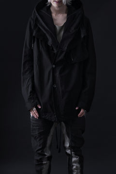 画像をギャラリービューアに読み込む, masnada CROPPED LOOSE POCKET PARKA JACKET / STRETCH COTTON RIPSTOP (SOLID BLACK)