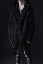画像をギャラリービューアに読み込む, masnada CROPPED LOOSE POCKET PARKA JACKET / STRETCH COTTON RIPSTOP (SOLID BLACK)