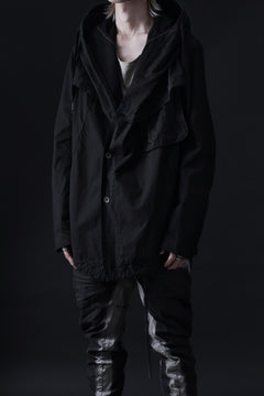 画像をギャラリービューアに読み込む, masnada CROPPED LOOSE POCKET PARKA JACKET / STRETCH COTTON RIPSTOP (SOLID BLACK)