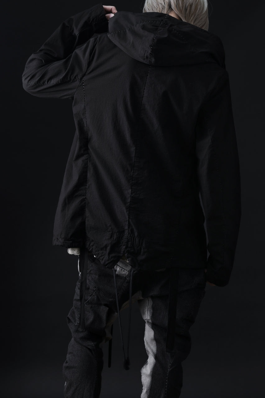 画像をギャラリービューアに読み込む, masnada CROPPED LOOSE POCKET PARKA JACKET / STRETCH COTTON RIPSTOP (SOLID BLACK)
