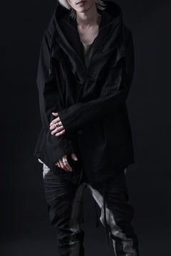 画像をギャラリービューアに読み込む, masnada CROPPED LOOSE POCKET PARKA JACKET / STRETCH COTTON RIPSTOP (SOLID BLACK)