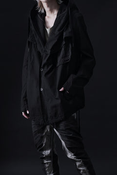 画像をギャラリービューアに読み込む, masnada CROPPED LOOSE POCKET PARKA JACKET / STRETCH COTTON RIPSTOP (SOLID BLACK)