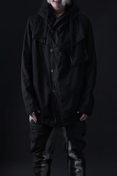 画像をギャラリービューアに読み込む, masnada CROPPED LOOSE POCKET PARKA JACKET / STRETCH COTTON RIPSTOP (SOLID BLACK)
