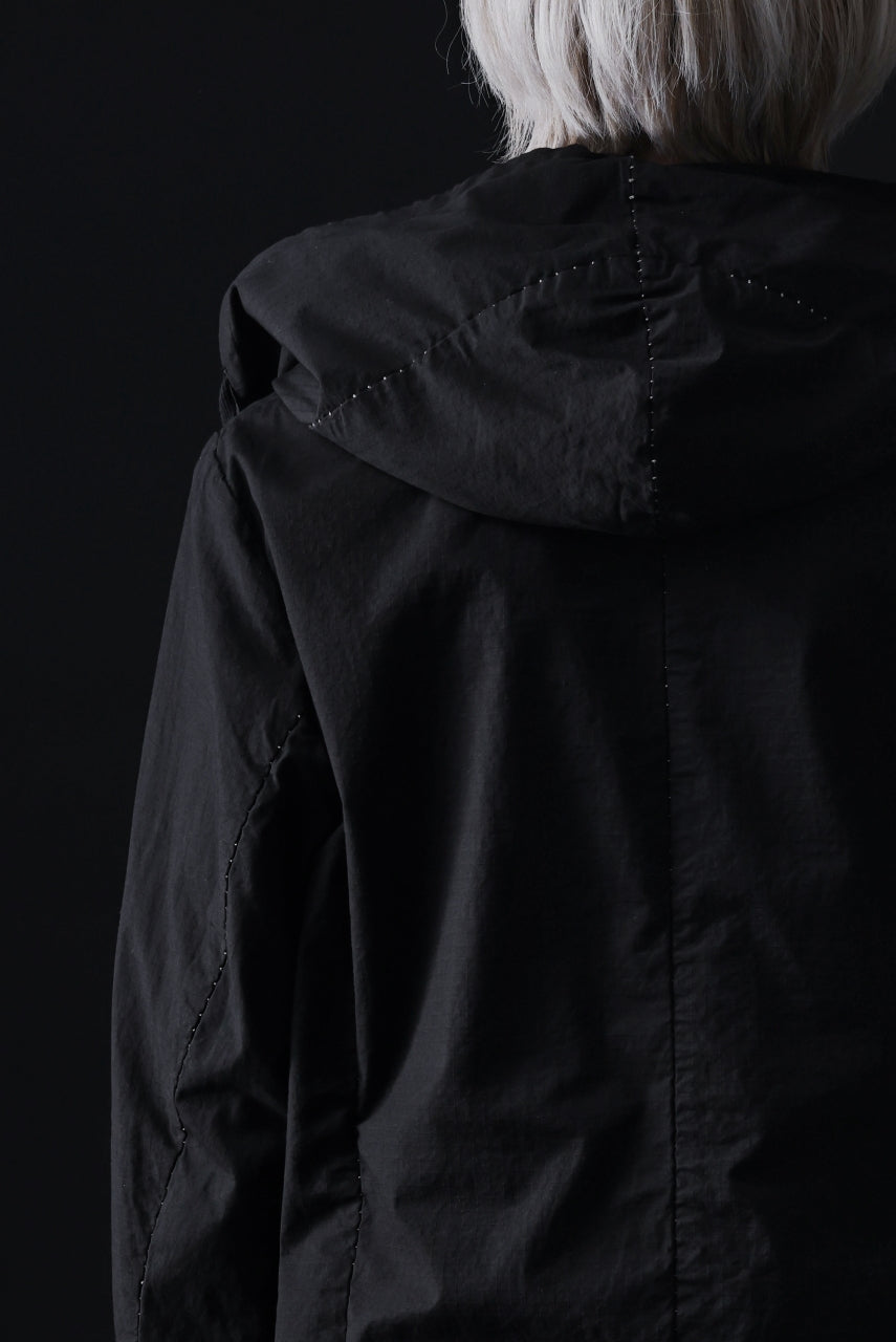 画像をギャラリービューアに読み込む, masnada CROPPED LOOSE POCKET PARKA JACKET / STRETCH COTTON RIPSTOP (SOLID BLACK)
