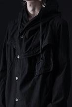 画像をギャラリービューアに読み込む, masnada CROPPED LOOSE POCKET PARKA JACKET / STRETCH COTTON RIPSTOP (SOLID BLACK)