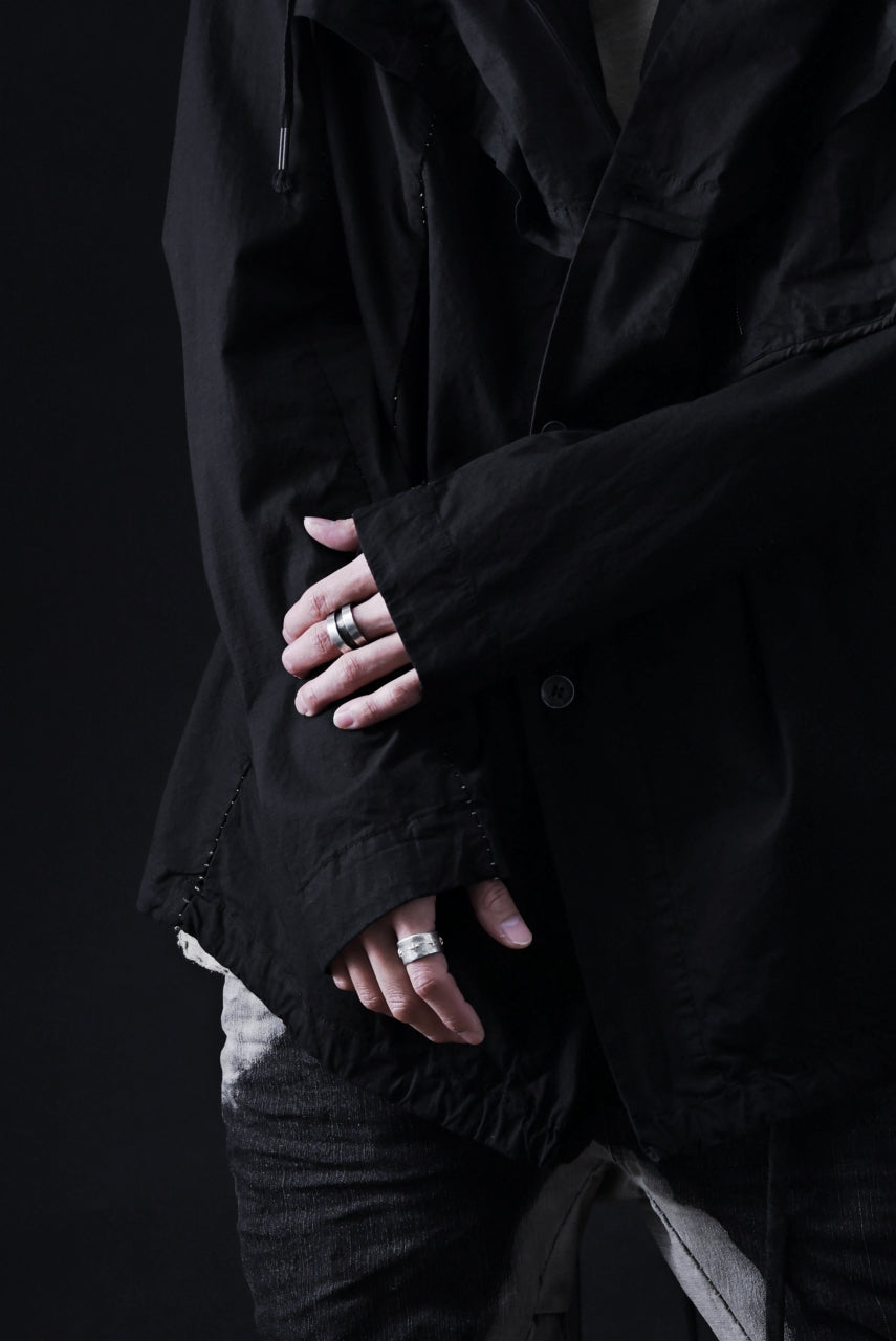 画像をギャラリービューアに読み込む, masnada CROPPED LOOSE POCKET PARKA JACKET / STRETCH COTTON RIPSTOP (SOLID BLACK)