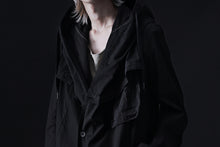 画像をギャラリービューアに読み込む, masnada CROPPED LOOSE POCKET PARKA JACKET / STRETCH COTTON RIPSTOP (SOLID BLACK)