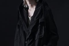 画像をギャラリービューアに読み込む, masnada CROPPED LOOSE POCKET PARKA JACKET / STRETCH COTTON RIPSTOP (SOLID BLACK)