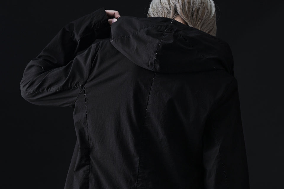 画像をギャラリービューアに読み込む, masnada CROPPED LOOSE POCKET PARKA JACKET / STRETCH COTTON RIPSTOP (SOLID BLACK)