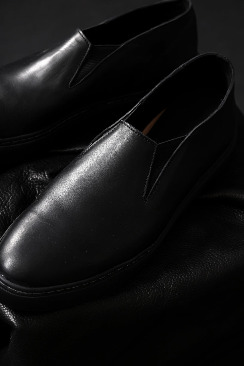 画像をギャラリービューアに読み込む, Portaille LOW SLIP SHOES / WAXED HORSE (BLACK x BLACK)