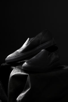 画像をギャラリービューアに読み込む, Portaille LOW SLIP SHOES / WAXED HORSE (BLACK x BLACK)