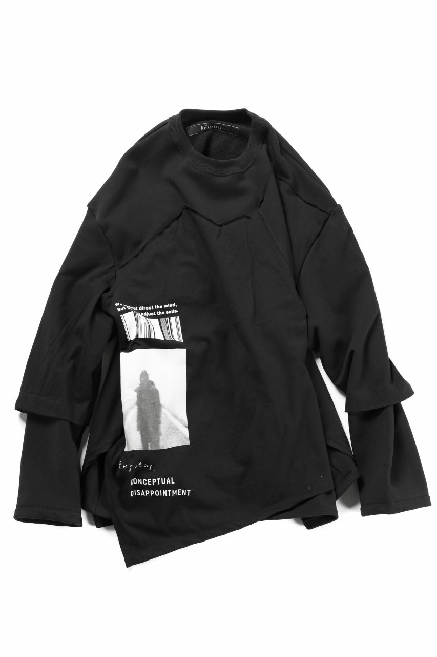 画像をギャラリービューアに読み込む, A.F ARTEFACT "ANSWERS" DOCKING SWEATER TOPS (BLACK)