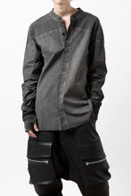 Load image into Gallery viewer, thomkrom NO COLLAR SHIRT/ JERSEY+WOVEN (BLACK OIL)