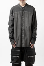 Load image into Gallery viewer, thomkrom NO COLLAR SHIRT/ JERSEY+WOVEN (BLACK OIL)