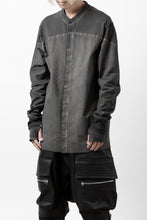 Load image into Gallery viewer, thomkrom NO COLLAR SHIRT/ JERSEY+WOVEN (BLACK OIL)