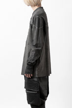 Load image into Gallery viewer, thomkrom NO COLLAR SHIRT/ JERSEY+WOVEN (BLACK OIL)