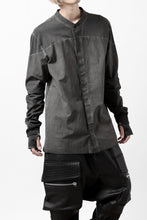 Load image into Gallery viewer, thomkrom NO COLLAR SHIRT/ JERSEY+WOVEN (BLACK OIL)