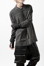 Load image into Gallery viewer, thomkrom NO COLLAR SHIRT/ JERSEY+WOVEN (BLACK OIL)