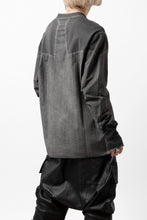 Load image into Gallery viewer, thomkrom NO COLLAR SHIRT/ JERSEY+WOVEN (BLACK OIL)
