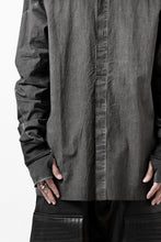 Load image into Gallery viewer, thomkrom NO COLLAR SHIRT/ JERSEY+WOVEN (BLACK OIL)