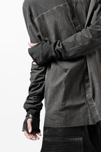 Load image into Gallery viewer, thomkrom NO COLLAR SHIRT/ JERSEY+WOVEN (BLACK OIL)
