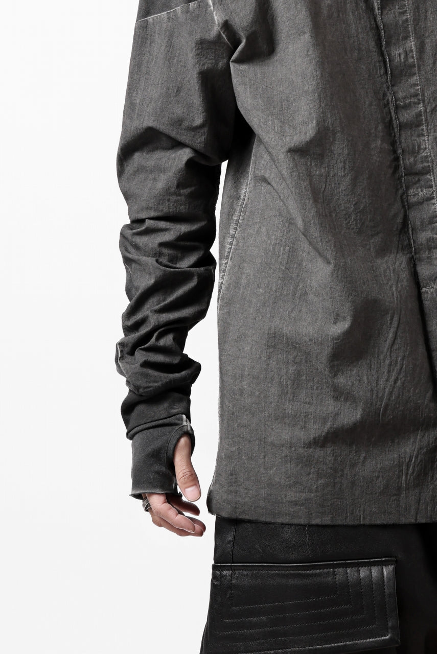 Load image into Gallery viewer, thomkrom NO COLLAR SHIRT/ JERSEY+WOVEN (BLACK OIL)