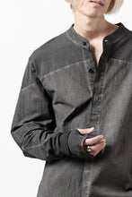 Load image into Gallery viewer, thomkrom NO COLLAR SHIRT/ JERSEY+WOVEN (BLACK OIL)
